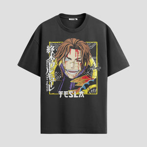 Playera urbana de anime y gaming ExtraLife MX, corte Standard Fit unisex ligero y transpirable en color Deep Black y Pure White, ropa de uso diario para gym y casual.