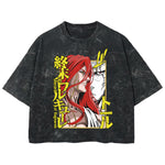 Playera streetwear premium de anime y gaming ExtraLife MX, corte boxy deluxe mineral wash heavyweight en color Acid Wash, moda urbana mexicana de culto.