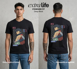 El Abismo sin Fondo | El Guardián del Descenso #03656 - Playera Standard Fit | Deep Black - Foto en modelo