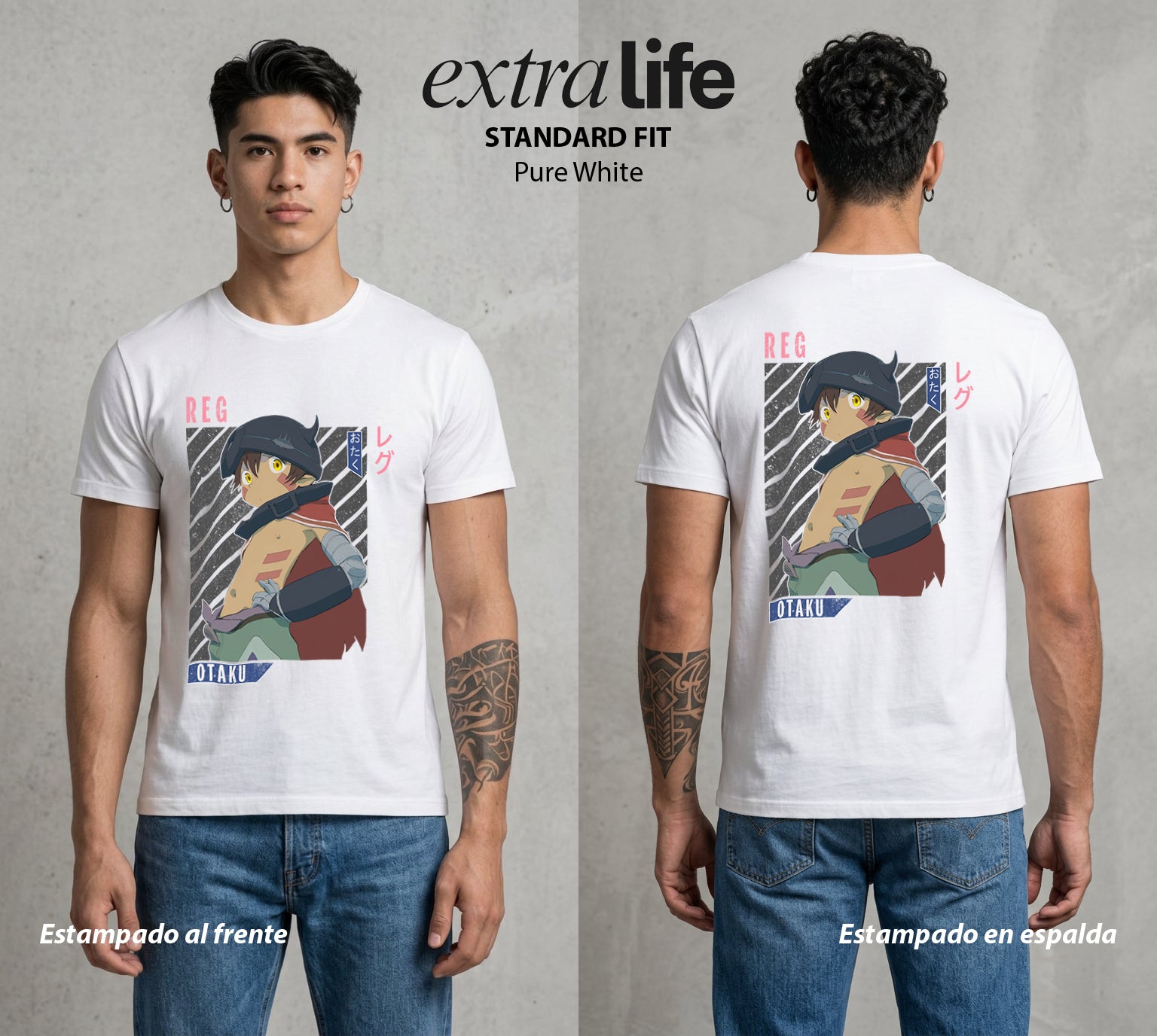 El Abismo sin Fondo | El Guardián del Descenso #03656 - Playera Standard Fit | Pure White - Foto en modelo