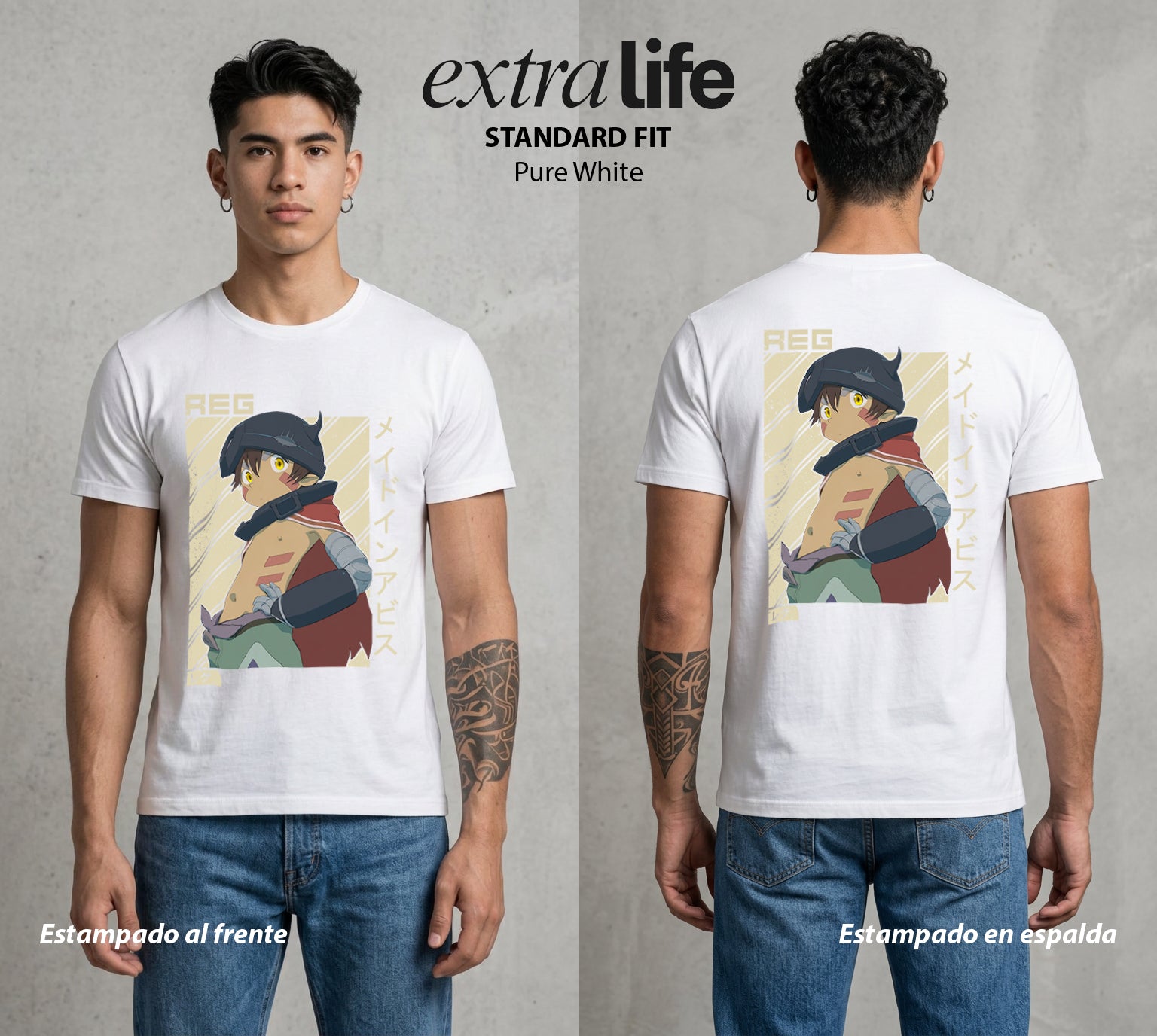 El Abismo sin Fondo | El Metal del Bien #03657 - Playera Standard Fit | Pure White - Foto en modelo