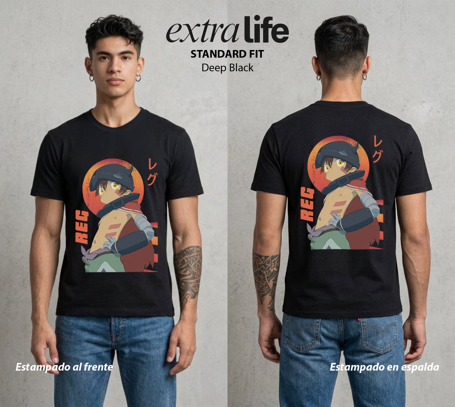 El Abismo sin Fondo | El Brazo del Abismo #03658 - Playera Standard Fit | Deep Black - Foto en modelo