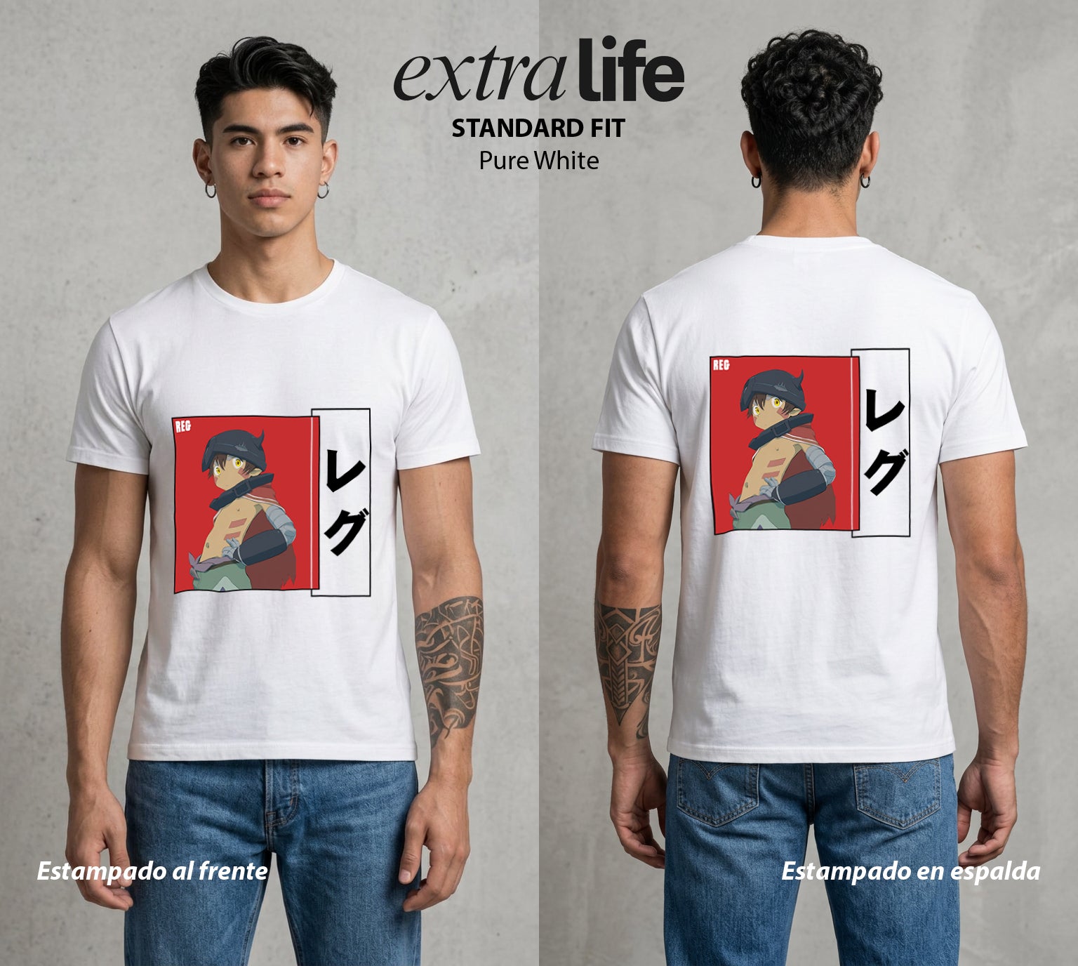 El Abismo sin Fondo | El Robot del Abismo #03659 - Playera Standard Fit | Pure White - Foto en modelo