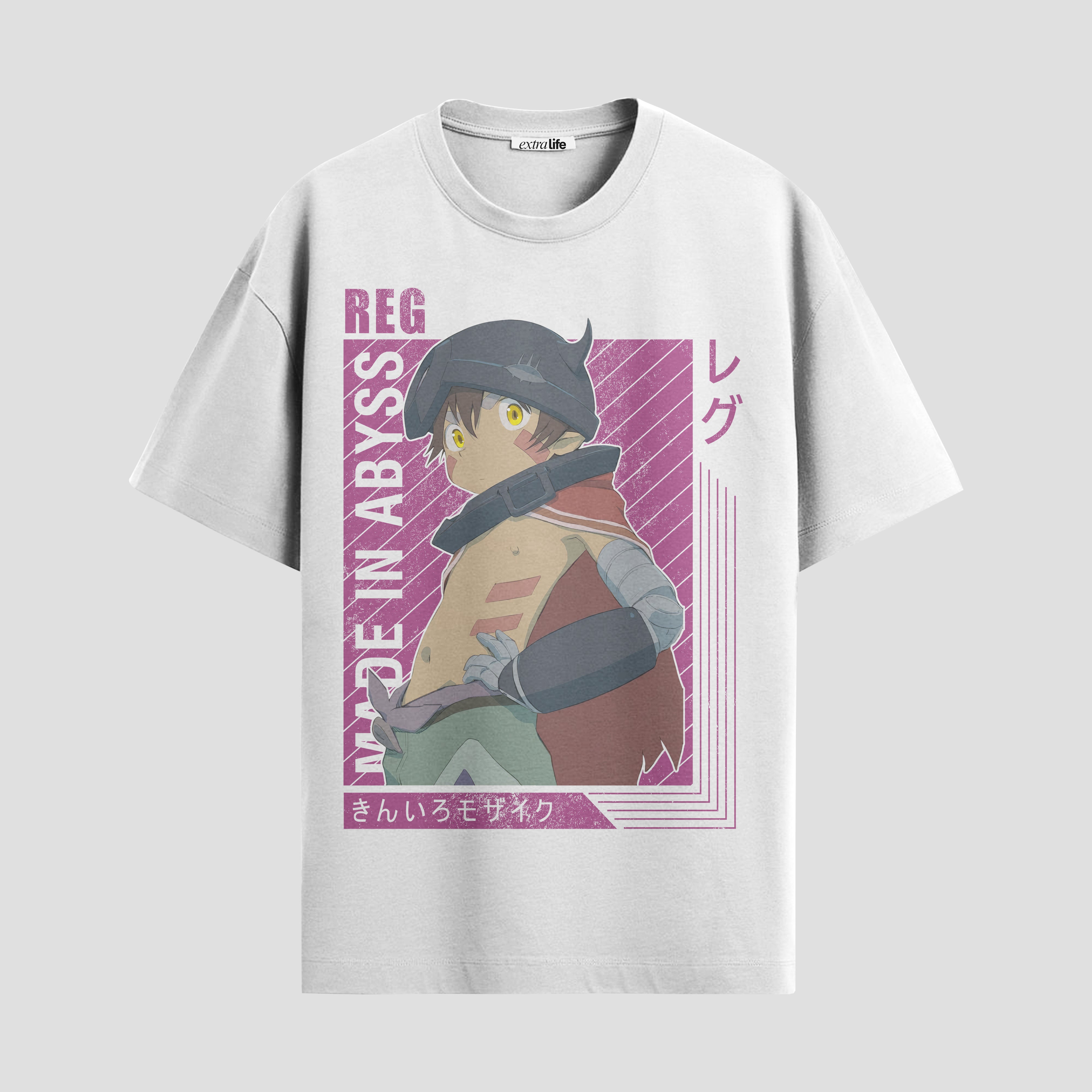 Playera urbana de anime y gaming ExtraLife MX, corte Standard Fit unisex ligero y transpirable en color Deep Black y Pure White, ropa de uso diario para gym y casual.