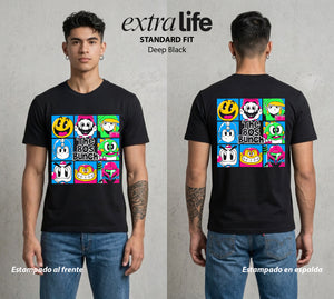 Las Leyendas del Retro | El Poder del Retro #03665 - Playera Standard Fit | Deep Black - Foto en modelo