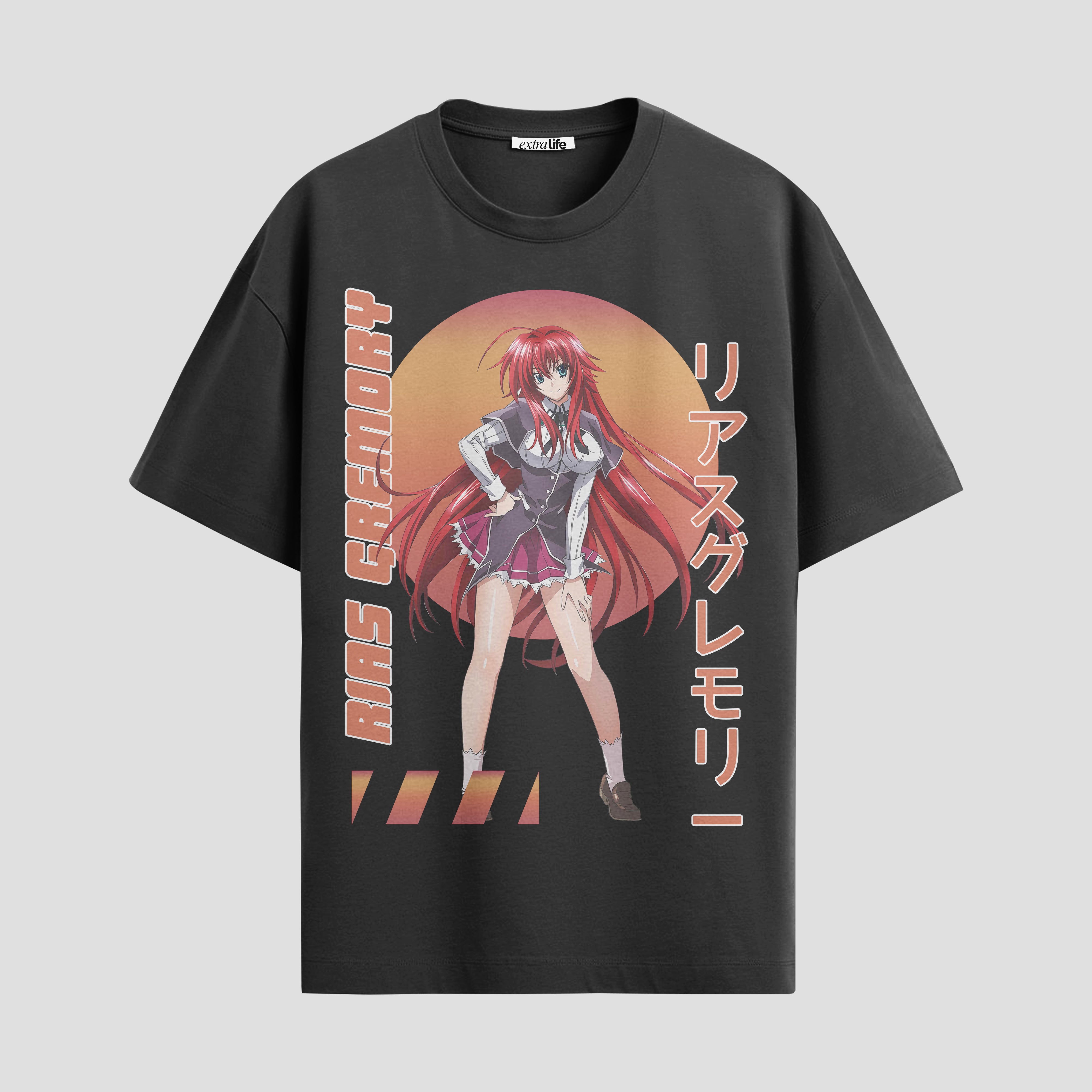 Playera urbana de anime y gaming ExtraLife MX, corte Standard Fit unisex ligero y transpirable en color Deep Black y Pure White, ropa de uso diario para gym y casual.