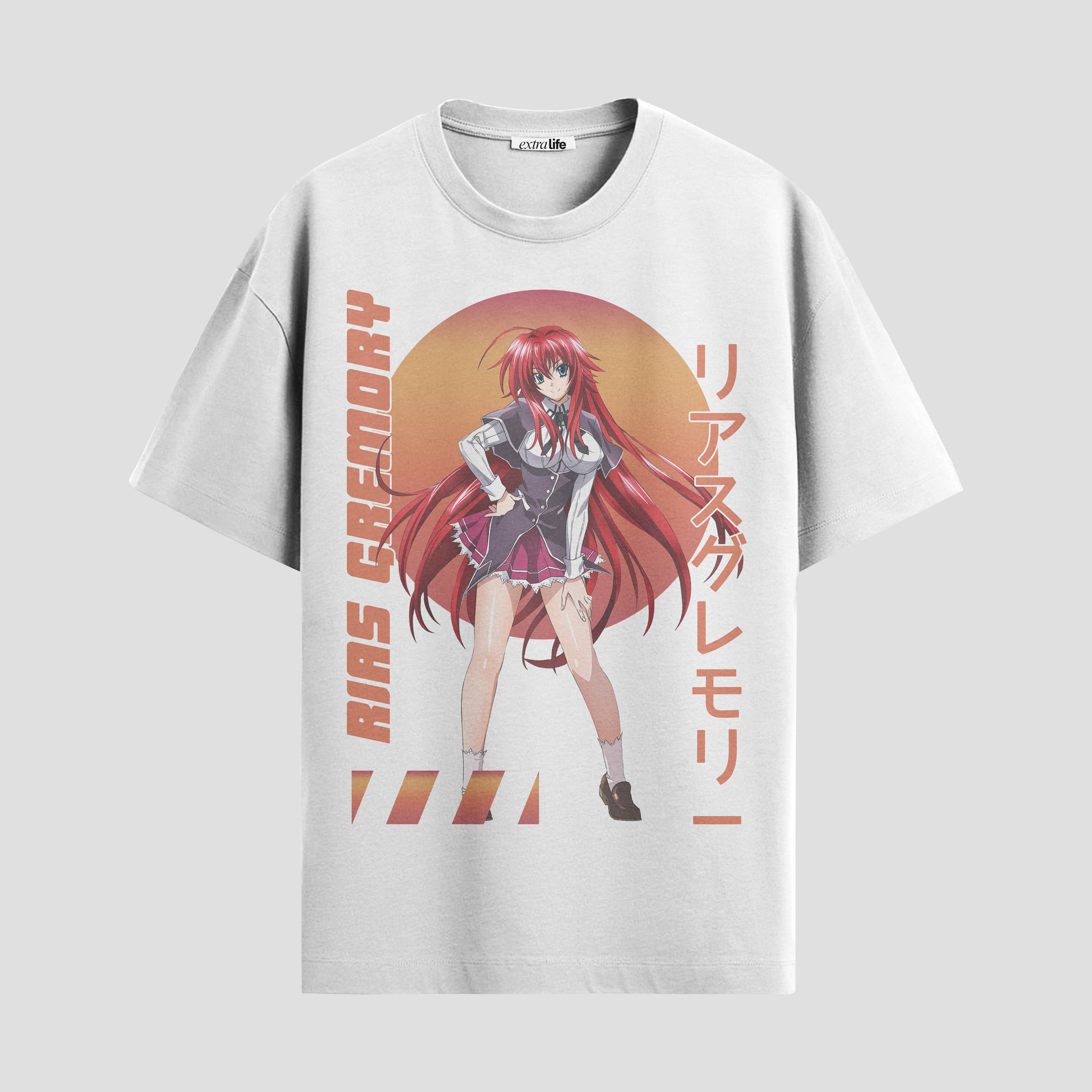 Playera urbana de anime y gaming ExtraLife MX, corte Standard Fit unisex ligero y transpirable en color Deep Black y Pure White, ropa de uso diario para gym y casual.