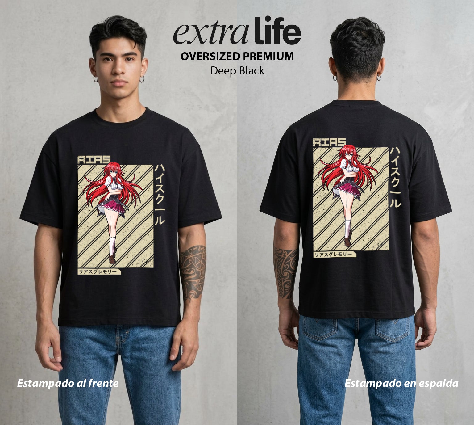 El Club del Diablo | La Señora del Gremio #03668 - Playera Oversized Premium | Deep Black - Foto en modelo