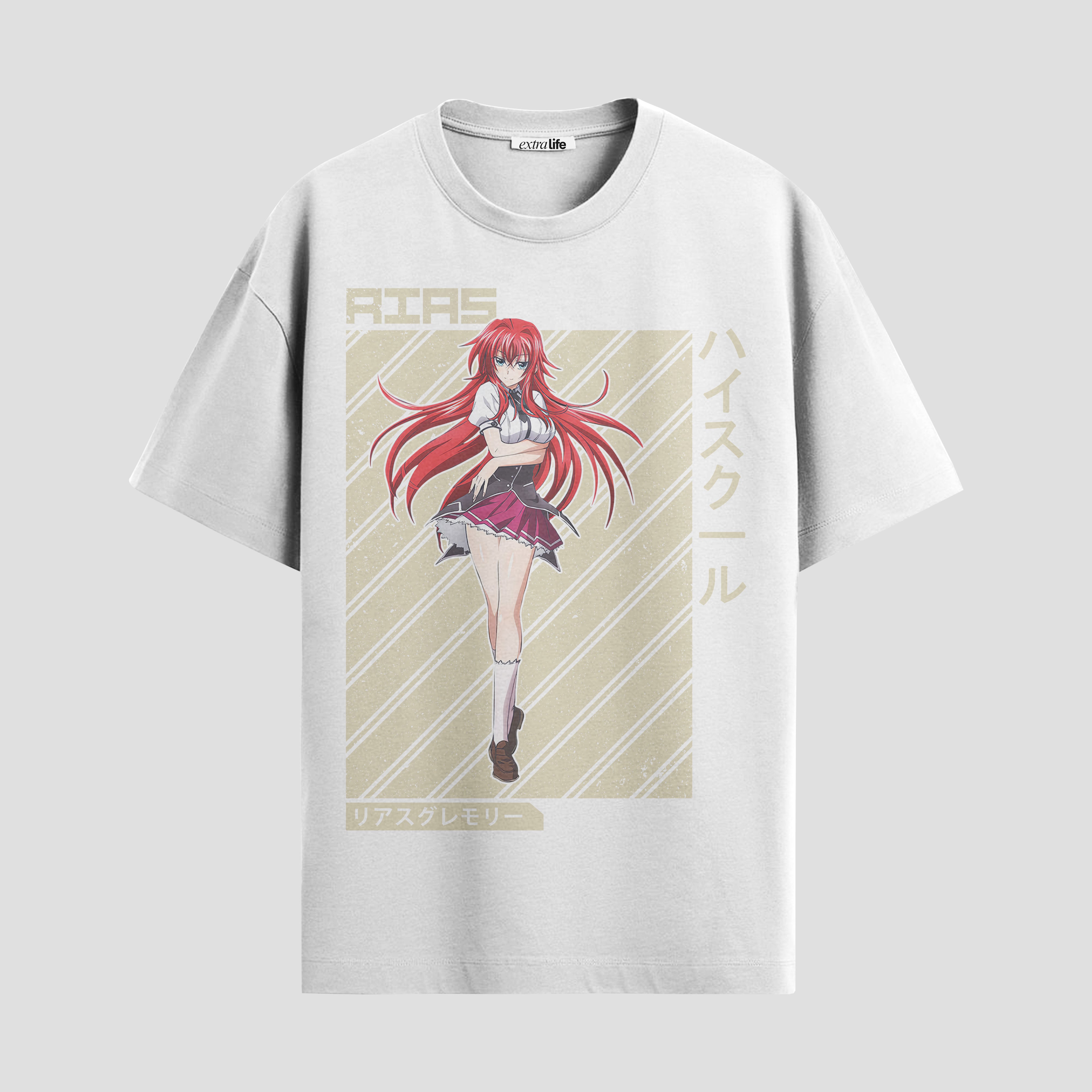 Playera urbana de anime y gaming ExtraLife MX, corte Standard Fit unisex ligero y transpirable en color Deep Black y Pure White, ropa de uso diario para gym y casual.