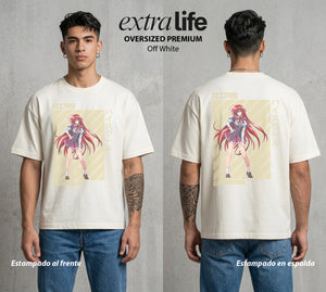 El Club del Diablo | El Poder del Diablo #03669 - Playera Oversized Premium | Off White - Foto en modelo