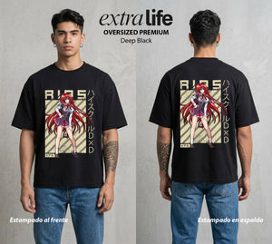 El Club del Diablo | La Reina del Diablo #03670 - Playera Oversized Premium | Deep Black - Foto en modelo