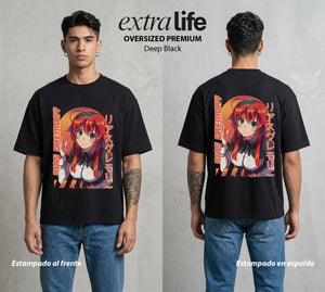 El Club del Diablo | La Reina del Diablo #03671 - Playera Oversized Premium | Deep Black - Foto en modelo