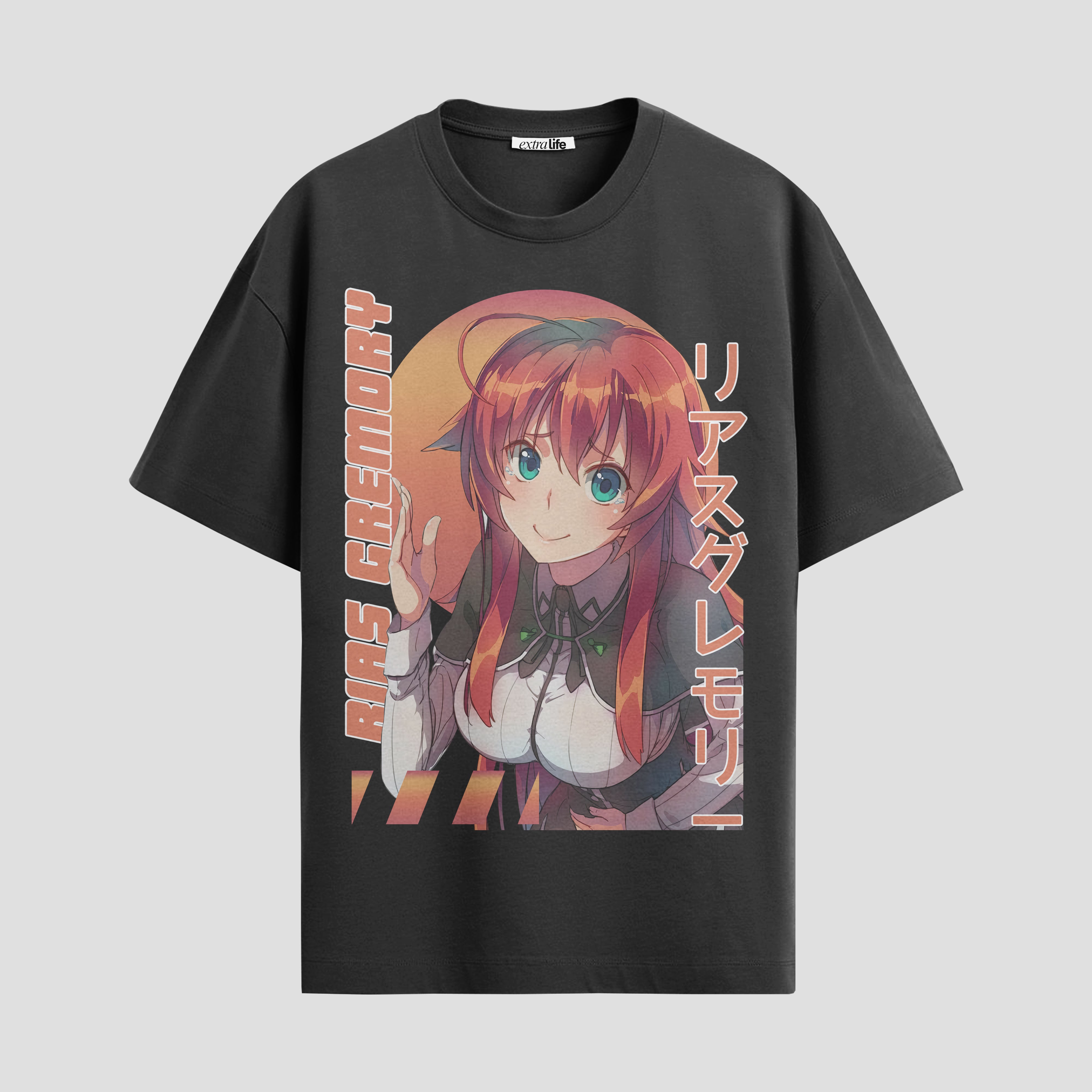 Playera urbana de anime y gaming ExtraLife MX, corte Standard Fit unisex ligero y transpirable en color Deep Black y Pure White, ropa de uso diario para gym y casual.