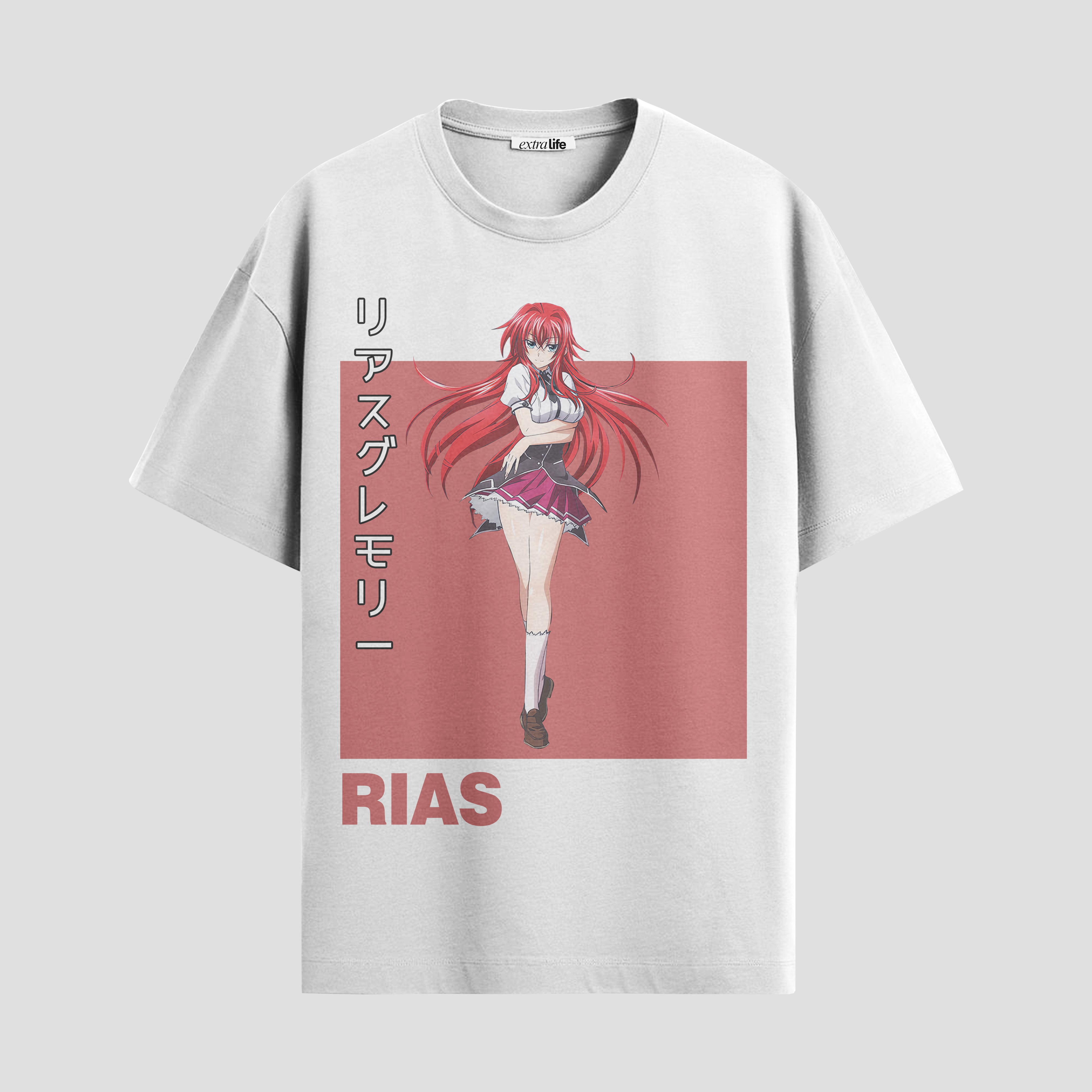 Playera urbana de anime y gaming ExtraLife MX, corte Standard Fit unisex ligero y transpirable en color Deep Black y Pure White, ropa de uso diario para gym y casual.