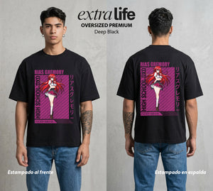 El Club del Diablo | La Noble del Bien #03673 - Playera Oversized Premium | Deep Black - Foto en modelo