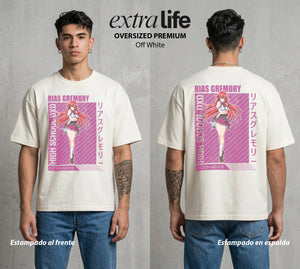 El Club del Diablo | La Noble del Bien #03673 - Playera Oversized Premium | Off White - Foto en modelo