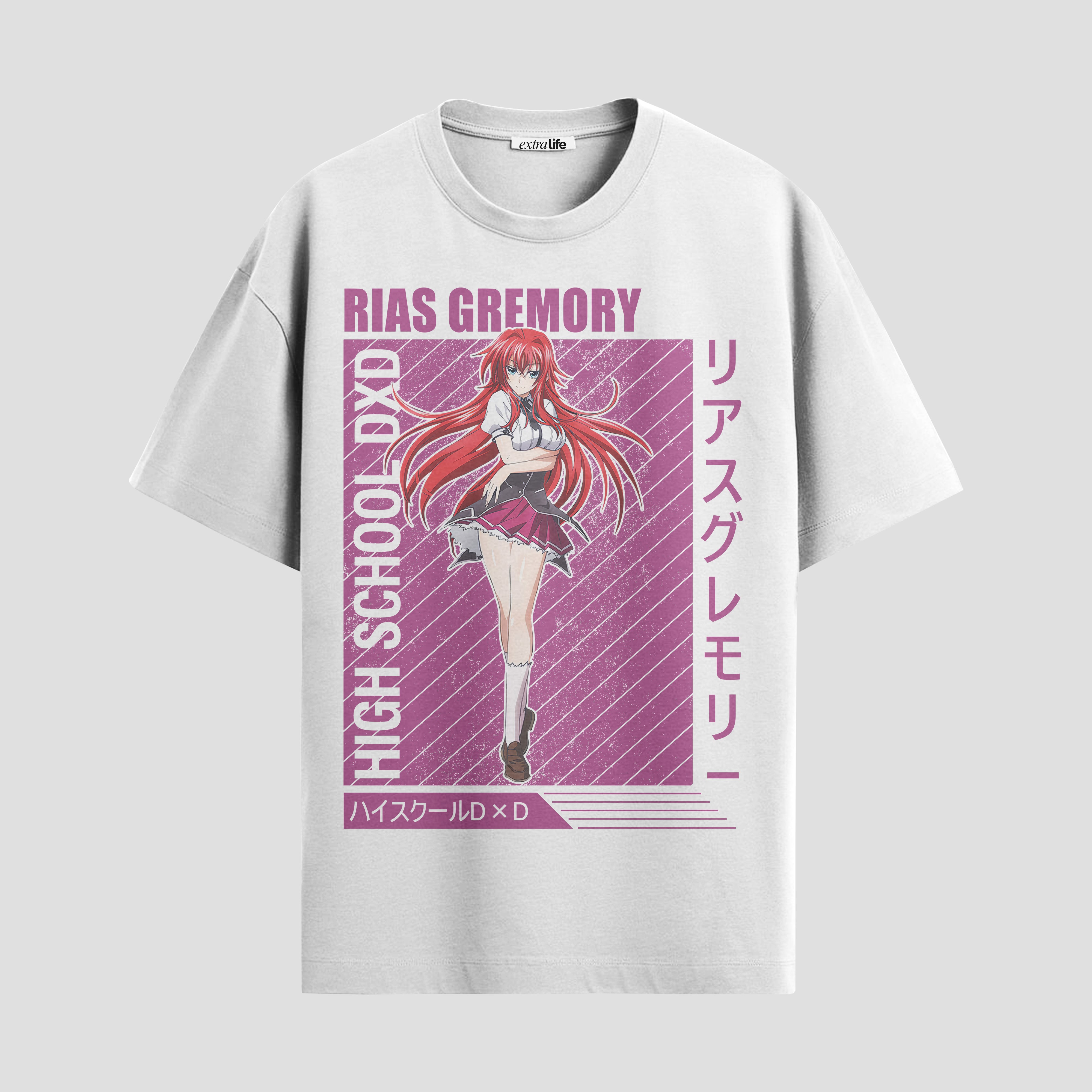 Playera urbana de anime y gaming ExtraLife MX, corte Standard Fit unisex ligero y transpirable en color Deep Black y Pure White, ropa de uso diario para gym y casual.