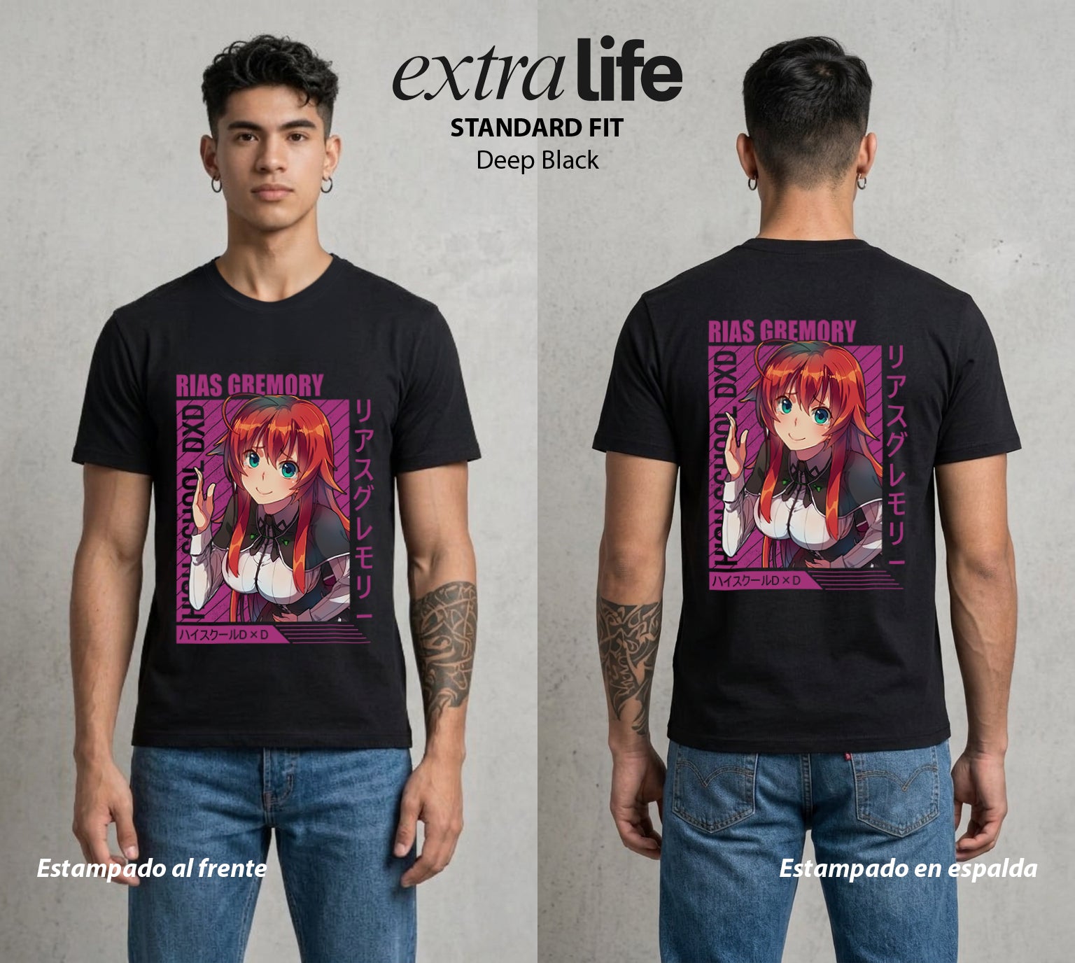 El Club del Diablo | La Reina del Diablo #03677 - Playera Standard Fit | Deep Black - Foto en modelo