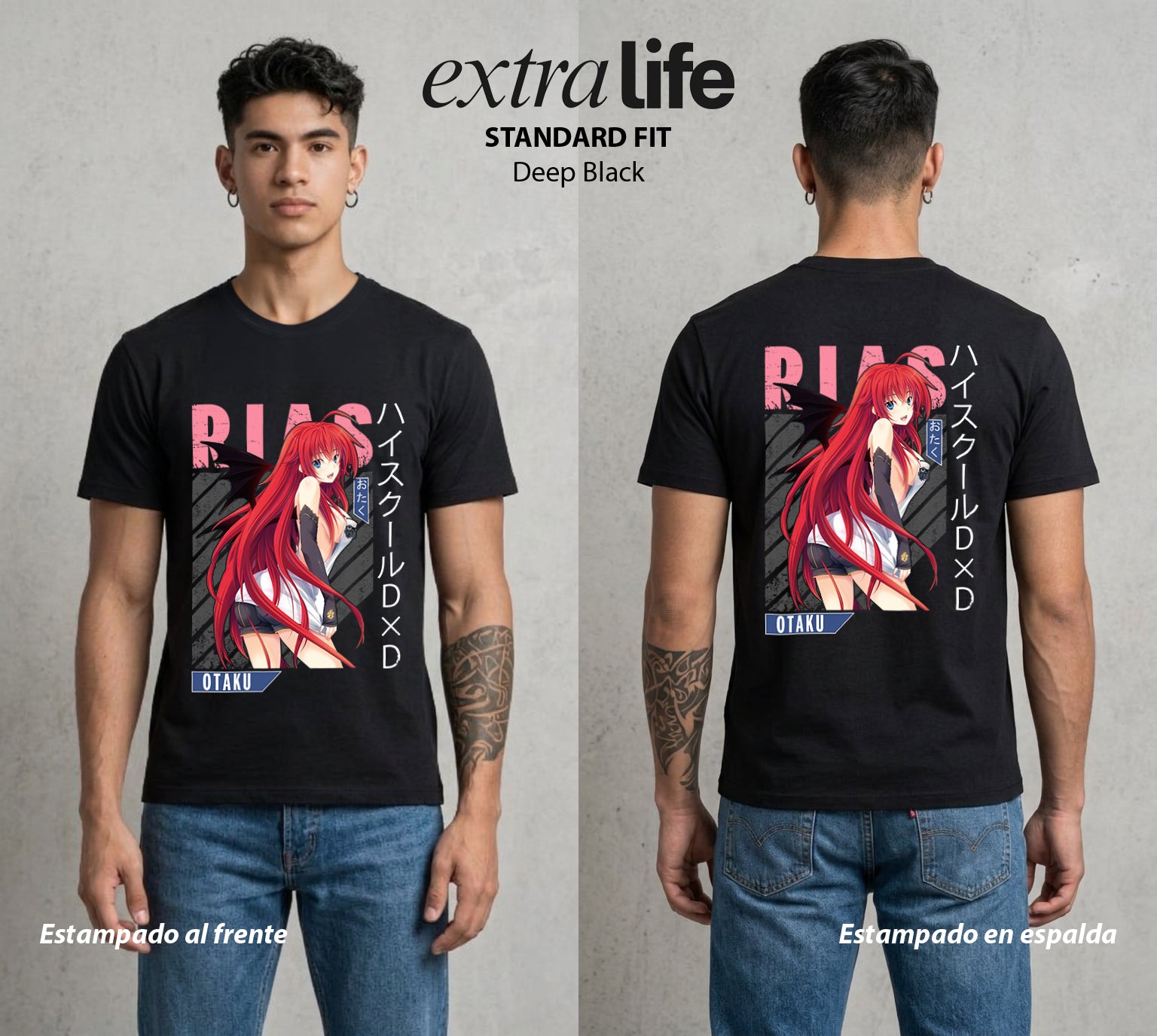 El Club del Diablo | El Poder del Diablo #03678 - Playera Standard Fit | Deep Black - Foto en modelo