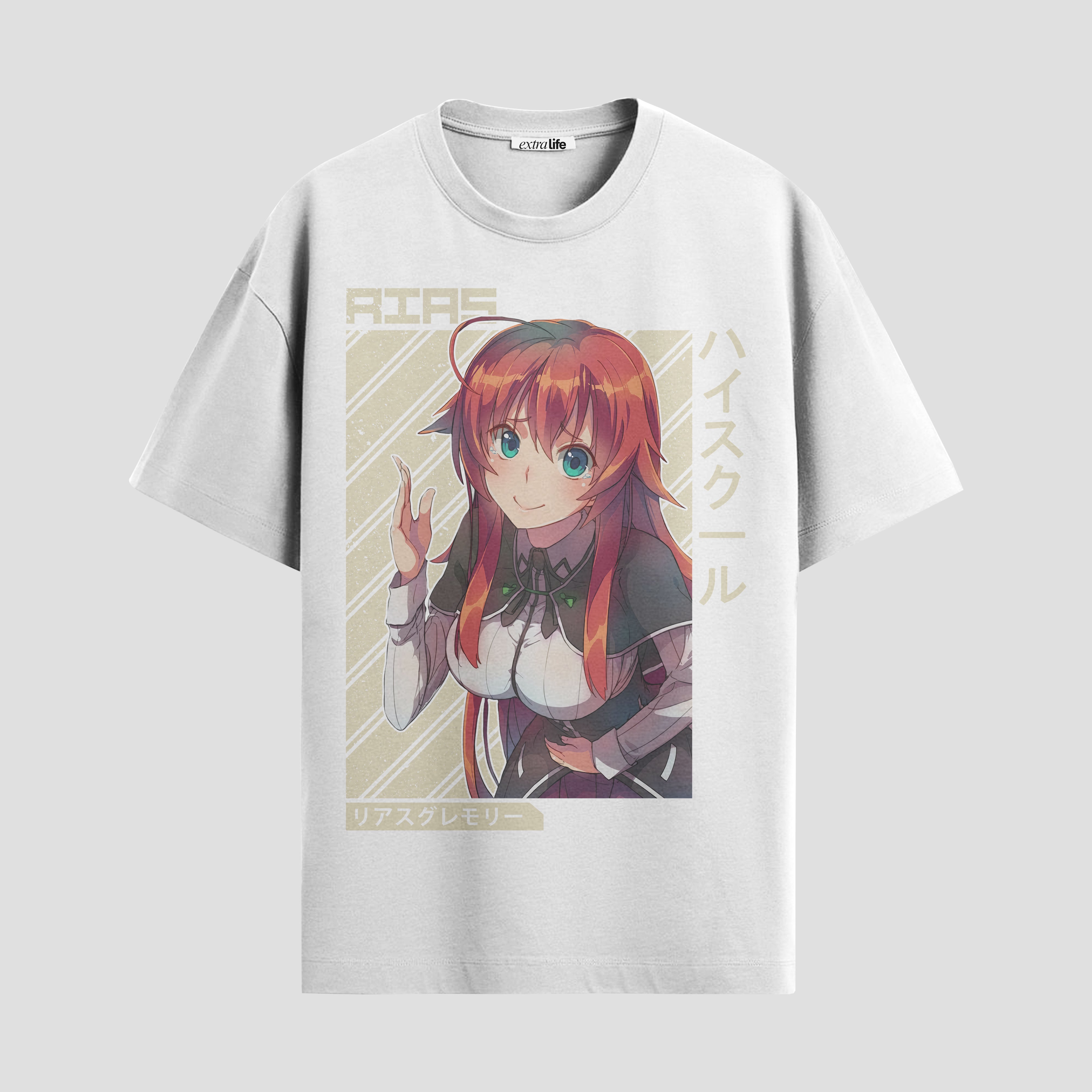 Playera urbana de anime y gaming ExtraLife MX, corte Standard Fit unisex ligero y transpirable en color Deep Black y Pure White, ropa de uso diario para gym y casual.