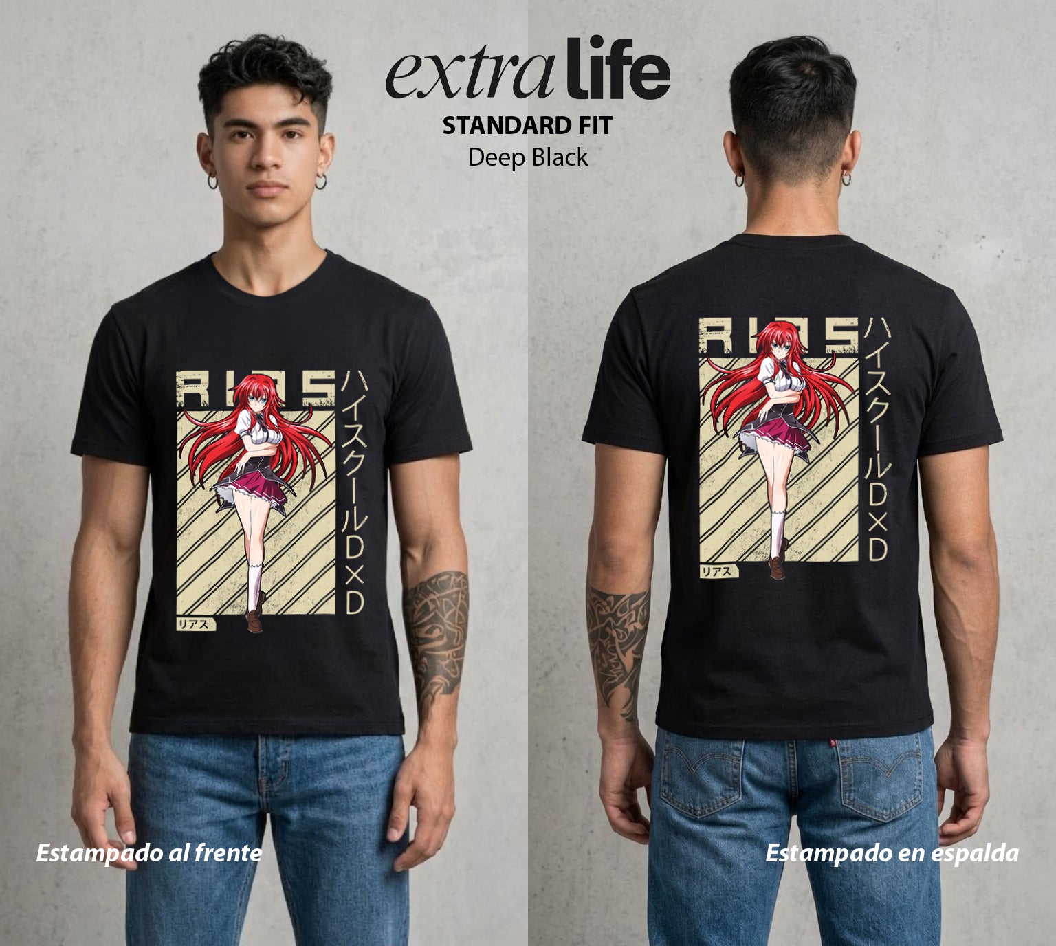 El Club del Diablo | El Poder del Diablo #03682 - Playera Standard Fit | Deep Black - Foto en modelo