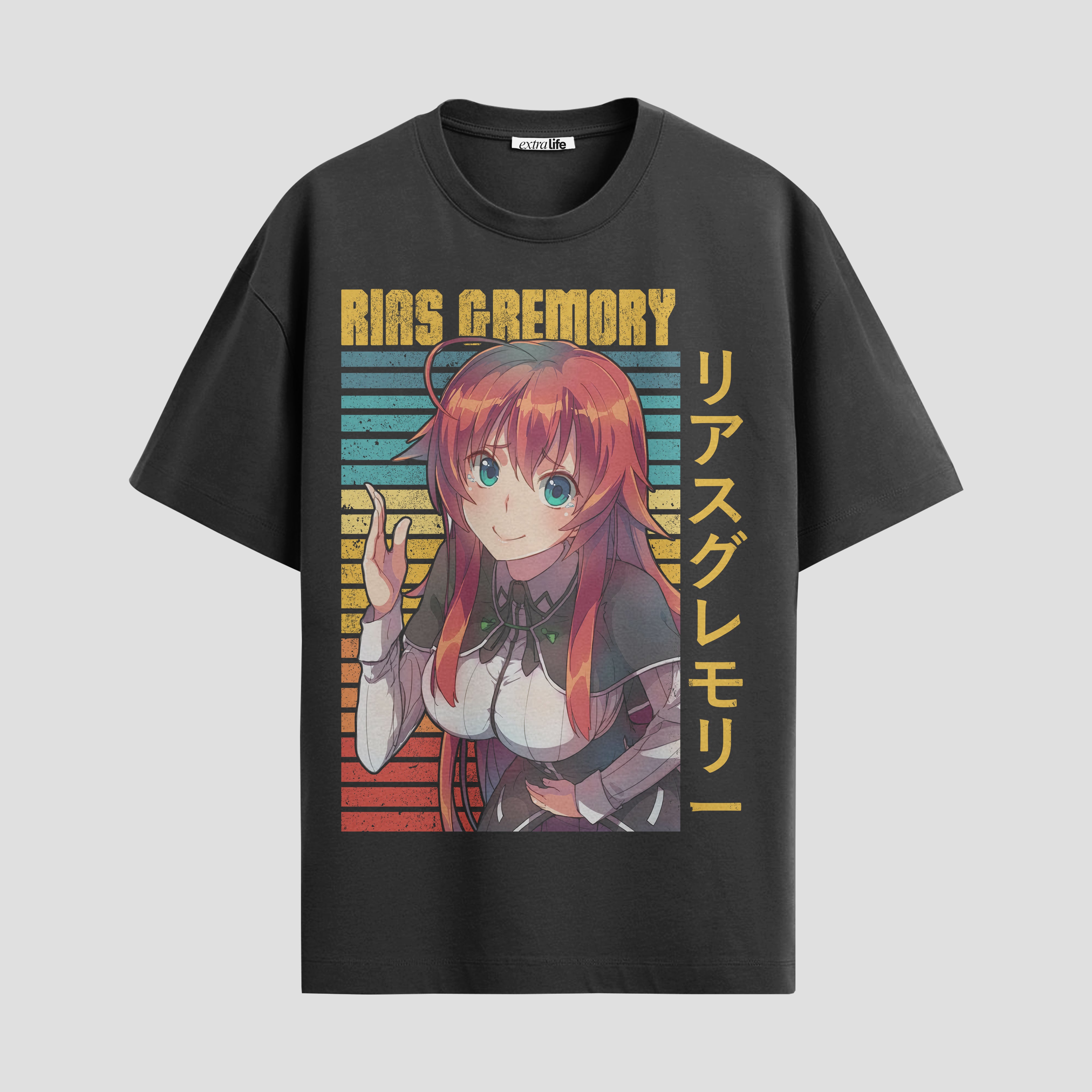 Playera urbana de anime y gaming ExtraLife MX, corte Standard Fit unisex ligero y transpirable en color Deep Black y Pure White, ropa de uso diario para gym y casual.