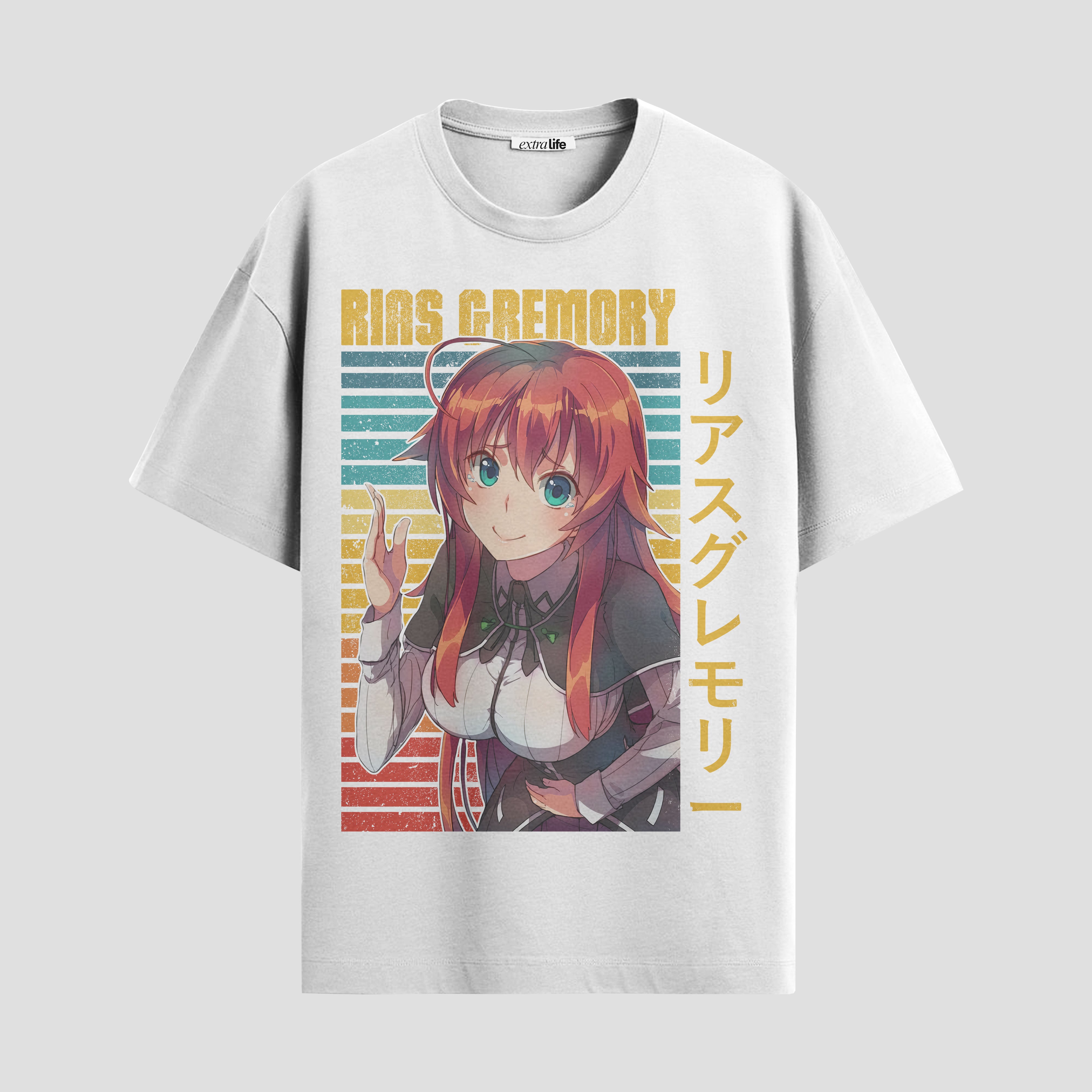 Playera urbana de anime y gaming ExtraLife MX, corte Standard Fit unisex ligero y transpirable en color Deep Black y Pure White, ropa de uso diario para gym y casual.