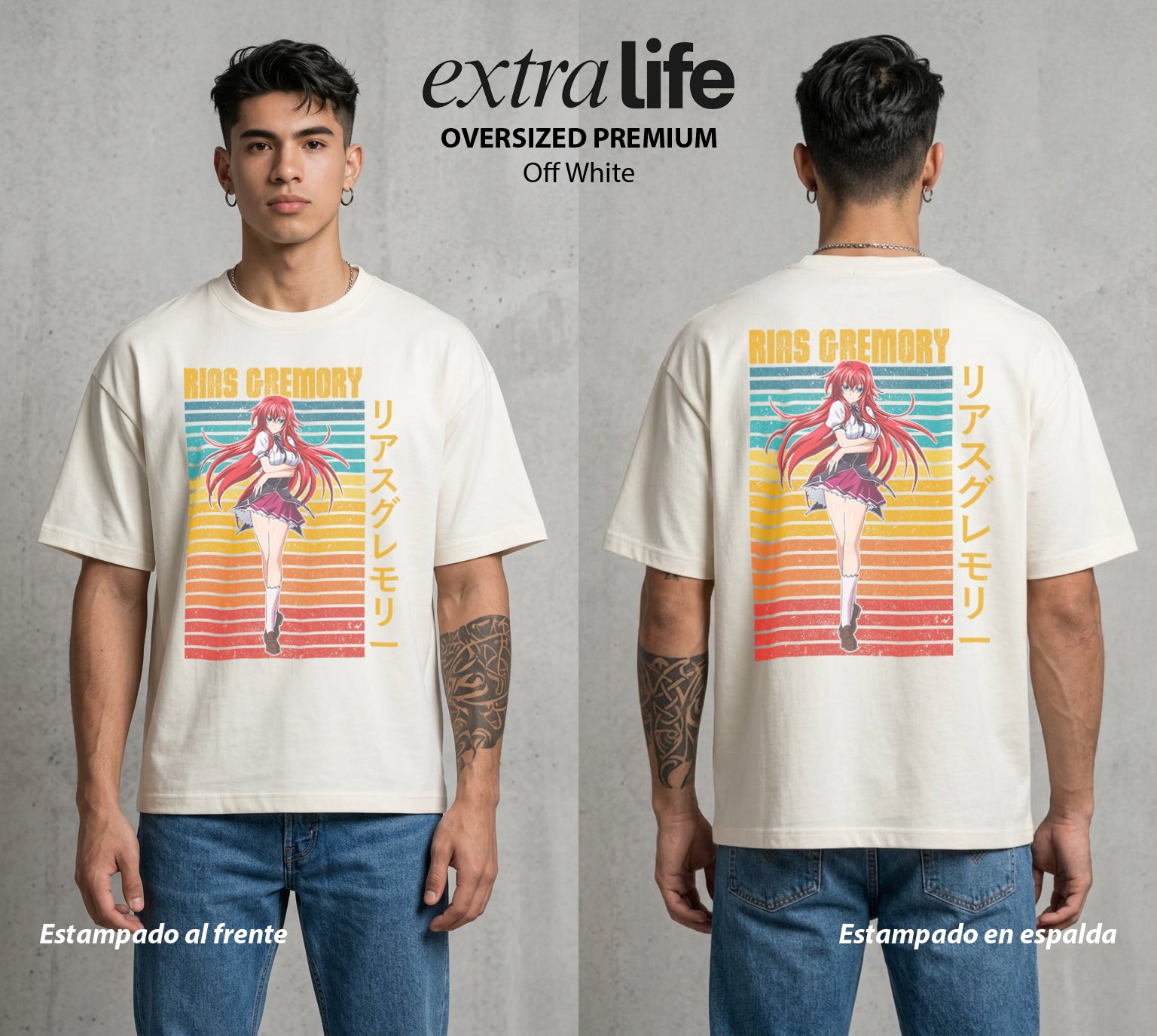 El Club del Diablo | La Señora del Gremio #03685 - Playera Oversized Premium | Off White - Foto en modelo