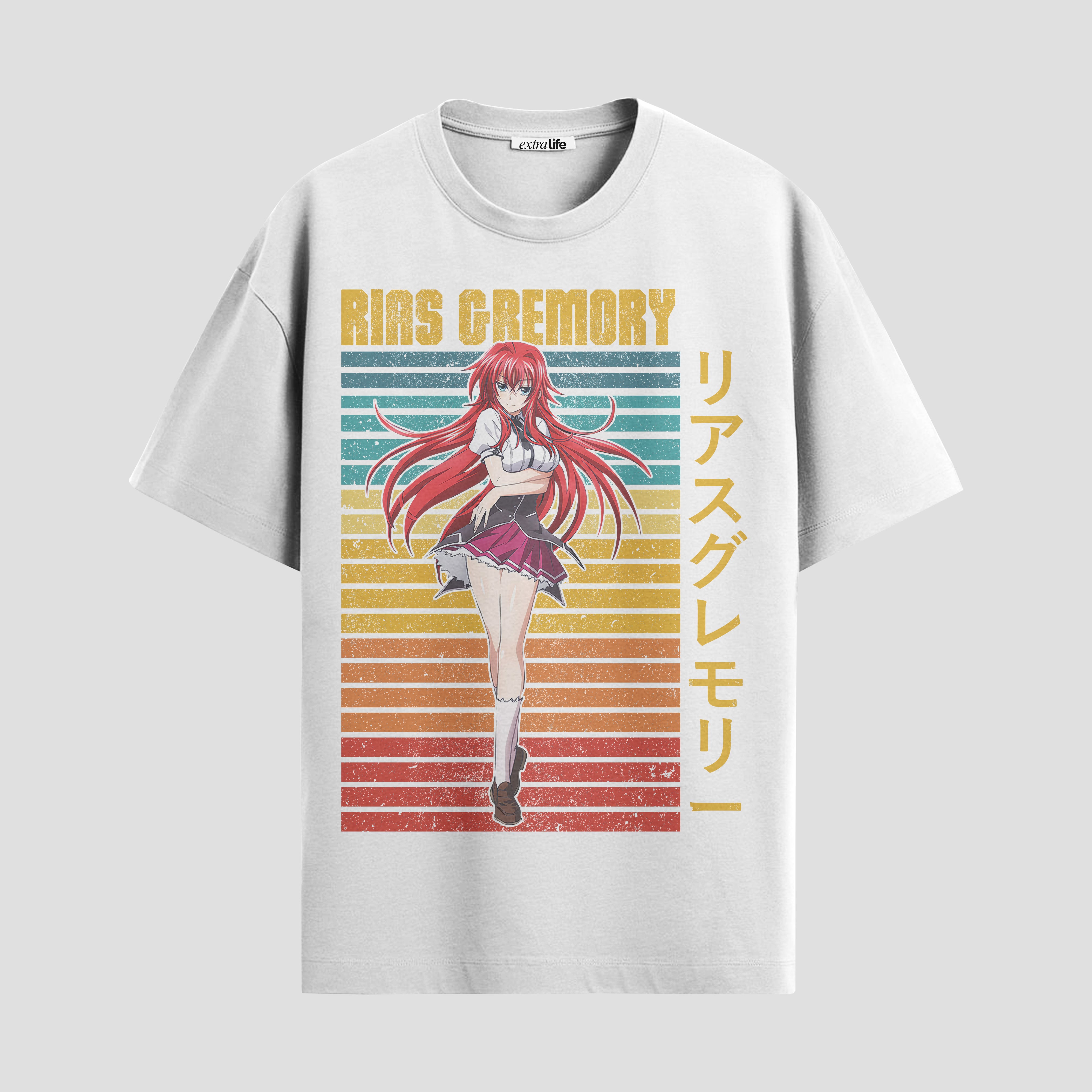 Playera urbana de anime y gaming ExtraLife MX, corte Standard Fit unisex ligero y transpirable en color Deep Black y Pure White, ropa de uso diario para gym y casual.