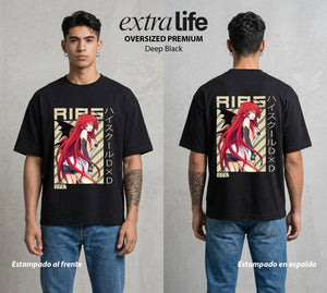 El Club del Diablo | El Poder del Diablo #03687 - Playera Oversized Premium | Deep Black - Foto en modelo
