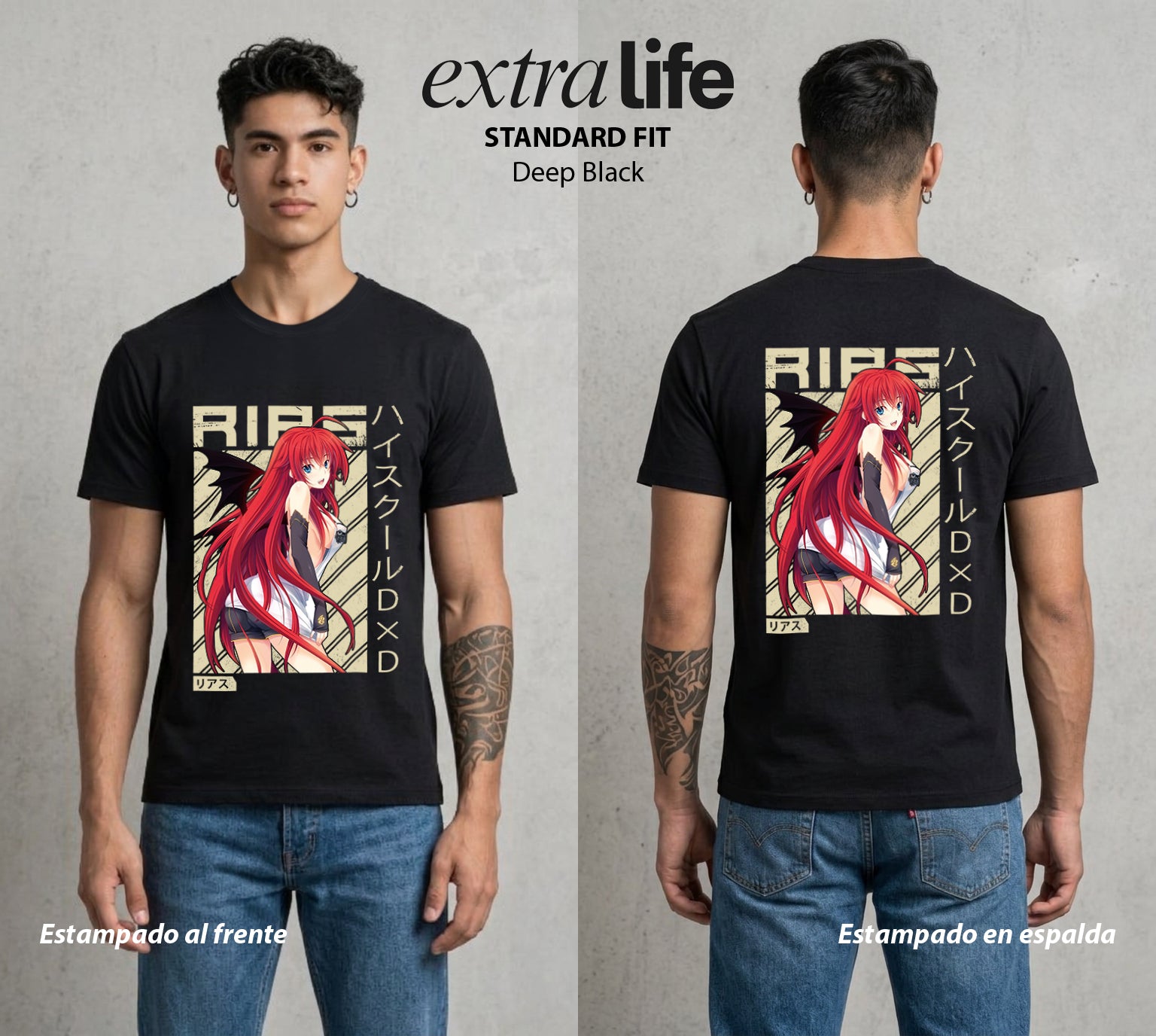 El Club del Diablo | El Poder del Diablo #03687 - Playera Standard Fit | Deep Black - Foto en modelo
