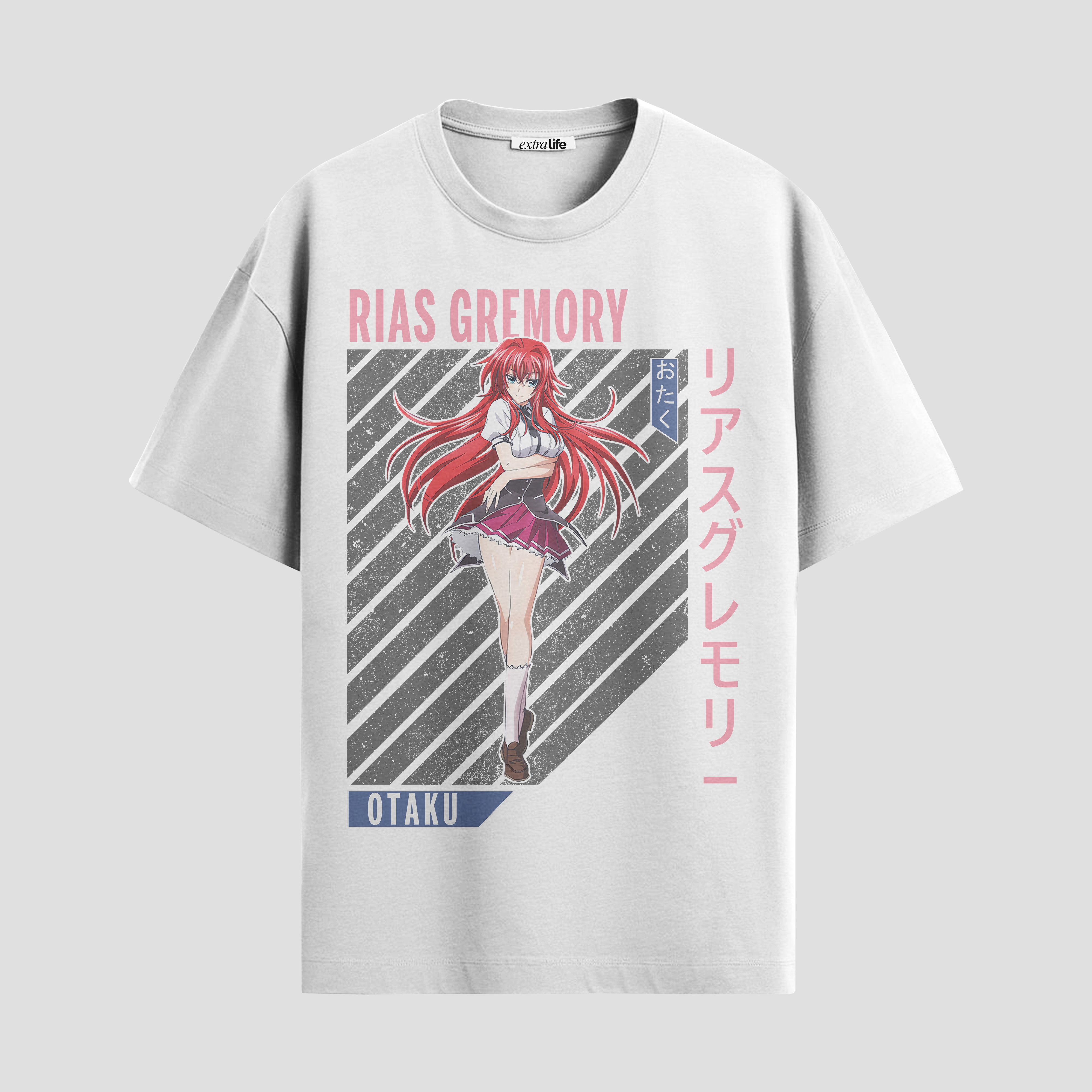 Playera urbana de anime y gaming ExtraLife MX, corte Standard Fit unisex ligero y transpirable en color Deep Black y Pure White, ropa de uso diario para gym y casual.
