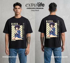 El Ojo del Mal | El Poder del Mal #03693 - Playera Oversized Premium | Deep Black - Foto en modelo