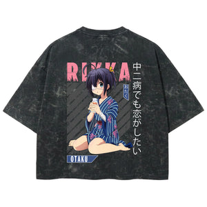 Playera streetwear premium de anime y gaming ExtraLife MX, corte boxy deluxe mineral wash heavyweight en color Acid Wash, moda urbana mexicana de culto.