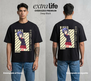 El Ojo del Mal | El Poder del Mal #03697 - Playera Oversized Premium | Deep Black - Foto en modelo