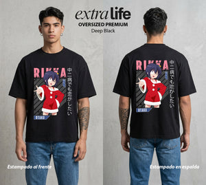 El Ojo del Mal | El Poder del Mal #03699 - Playera Oversized Premium | Deep Black - Foto en modelo