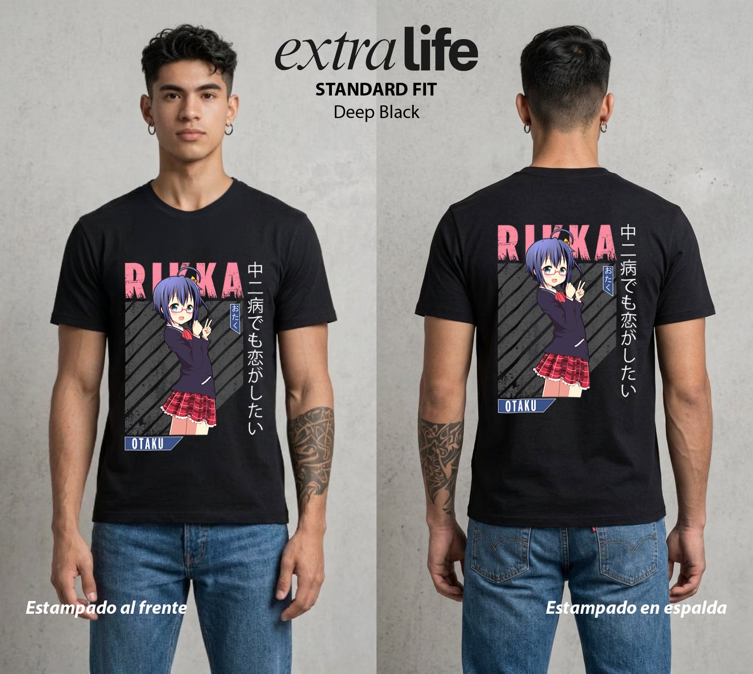 El Ojo del Mal | La Chica del Syndrome #03700 - Playera Standard Fit | Deep Black - Foto en modelo