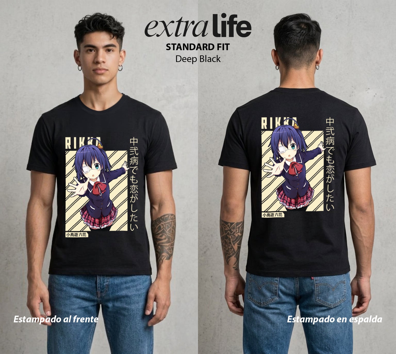El Ojo del Mal | La Chica del Syndrome #03702 - Playera Standard Fit | Deep Black - Foto en modelo