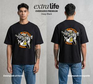 La Cancion del Cosmos | El Protocultura #03704 - Playera Oversized Premium | Deep Black - Foto en modelo
