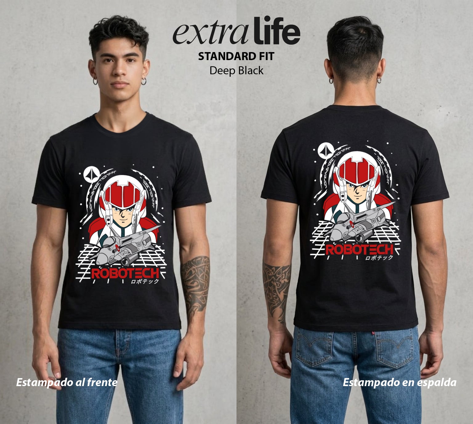 La Cancion del Cosmos | El Piloto del Bien #03705 - Playera Standard Fit | Deep Black - Foto en modelo