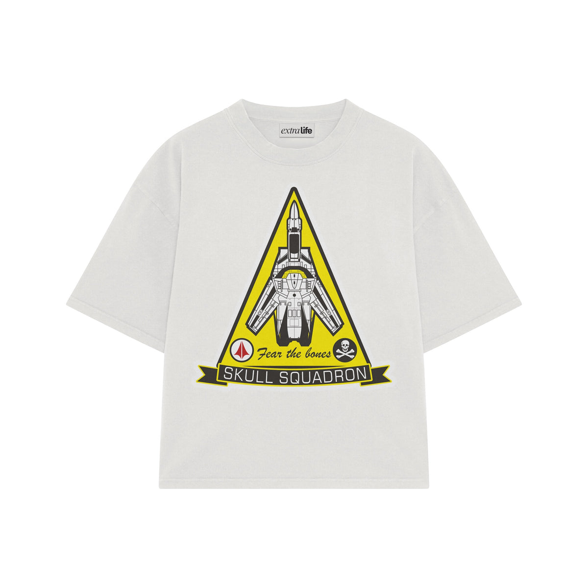 Playera streetwear premium de anime y gaming ExtraLife MX, corte oversized drop shoulder ligero y fresco en color Deep Black y Off-White, moda urbana mexicana de culto.