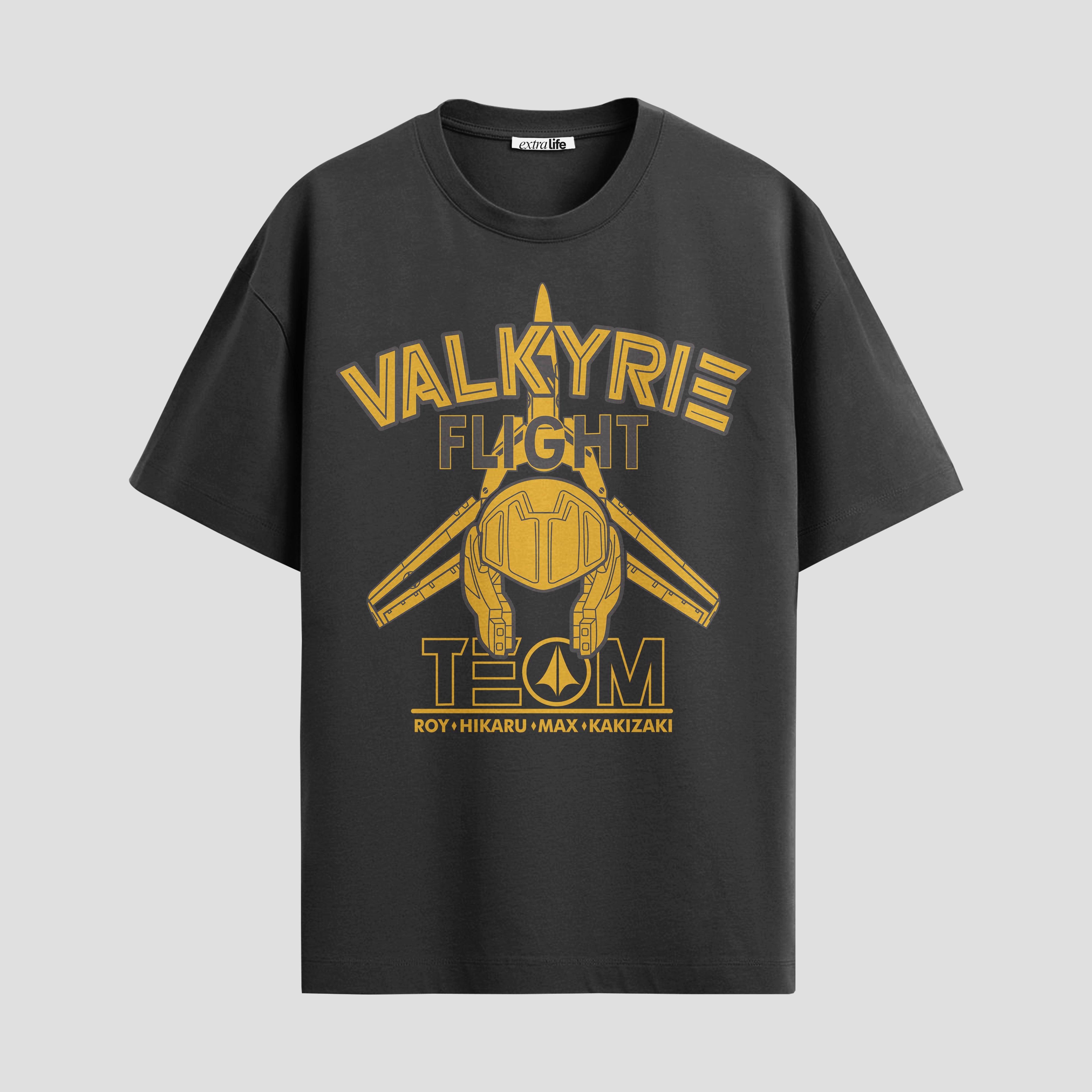Playera urbana de anime y gaming ExtraLife MX, corte Standard Fit unisex ligero y transpirable en color Deep Black y Pure White, ropa de uso diario para gym y casual.