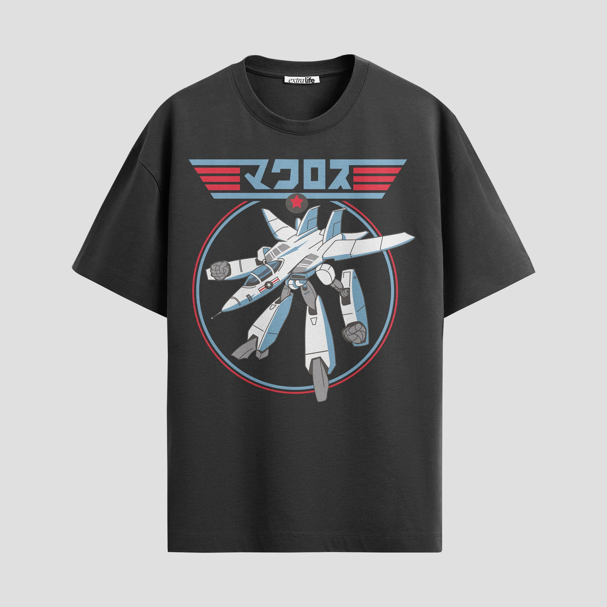 Playera urbana de anime y gaming ExtraLife MX, corte Classic Premium unisex ligero y transpirable en color Deep Black y Pure White, ropa de uso diario para gym y casual.
