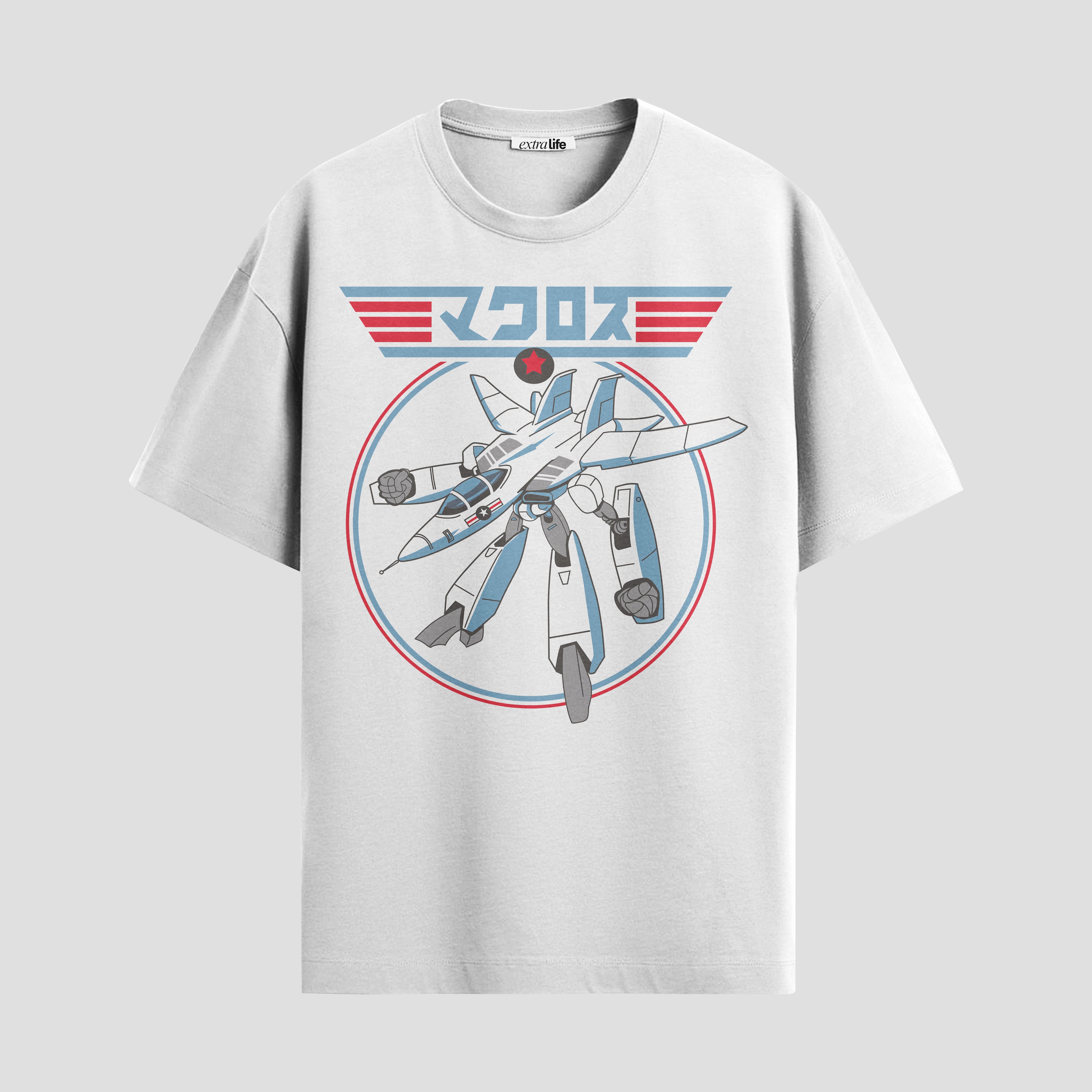 Playera urbana de anime y gaming ExtraLife MX, corte Standard Fit unisex ligero y transpirable en color Deep Black y Pure White, ropa de uso diario para gym y casual.