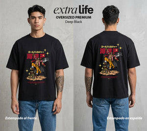 Mar de los Piratas | El Rey del Mar #03711 - Playera Oversized Premium | Deep Black - Foto en modelo