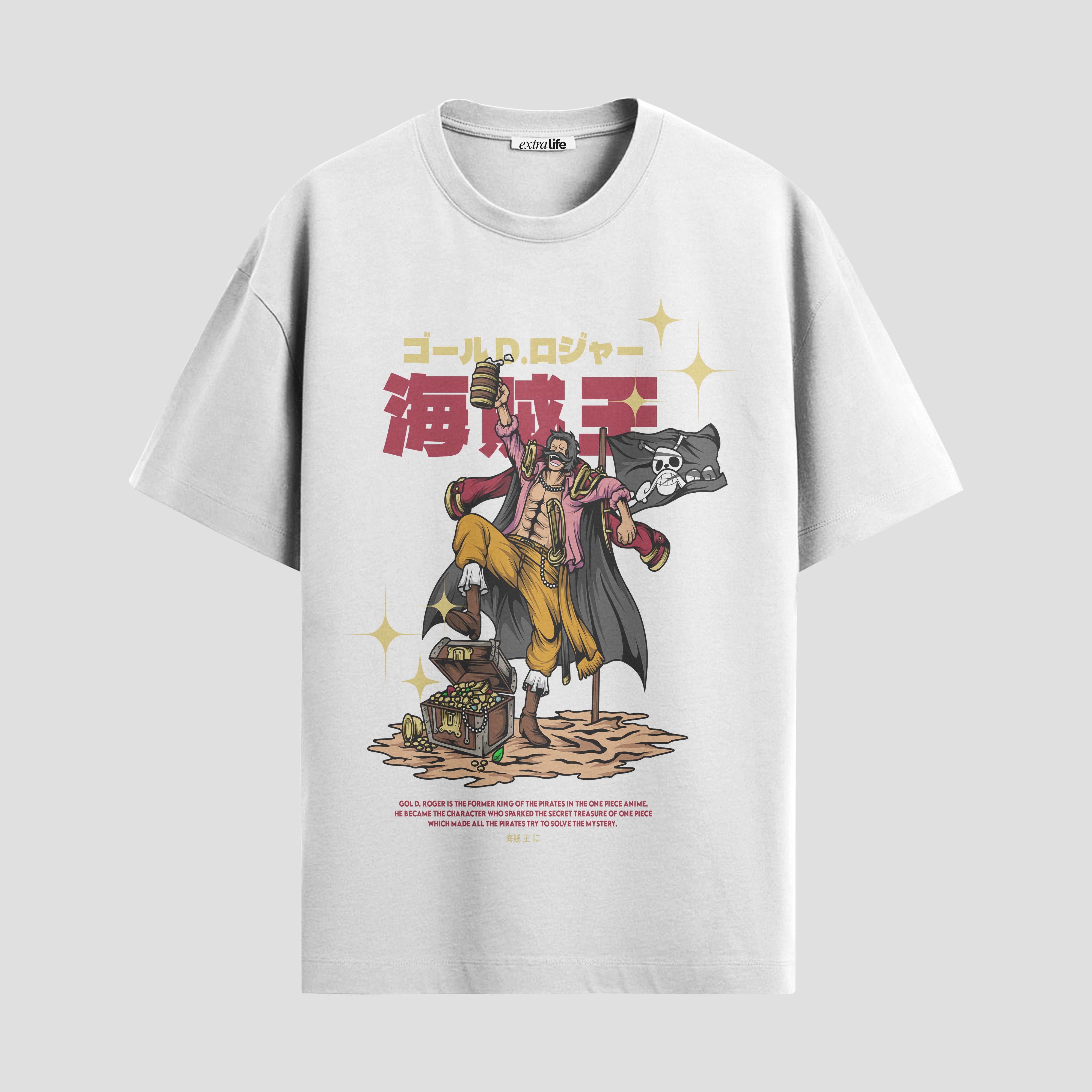 Playera urbana de anime y gaming ExtraLife MX, corte Standard Fit unisex ligero y transpirable en color Deep Black y Pure White, ropa de uso diario para gym y casual.