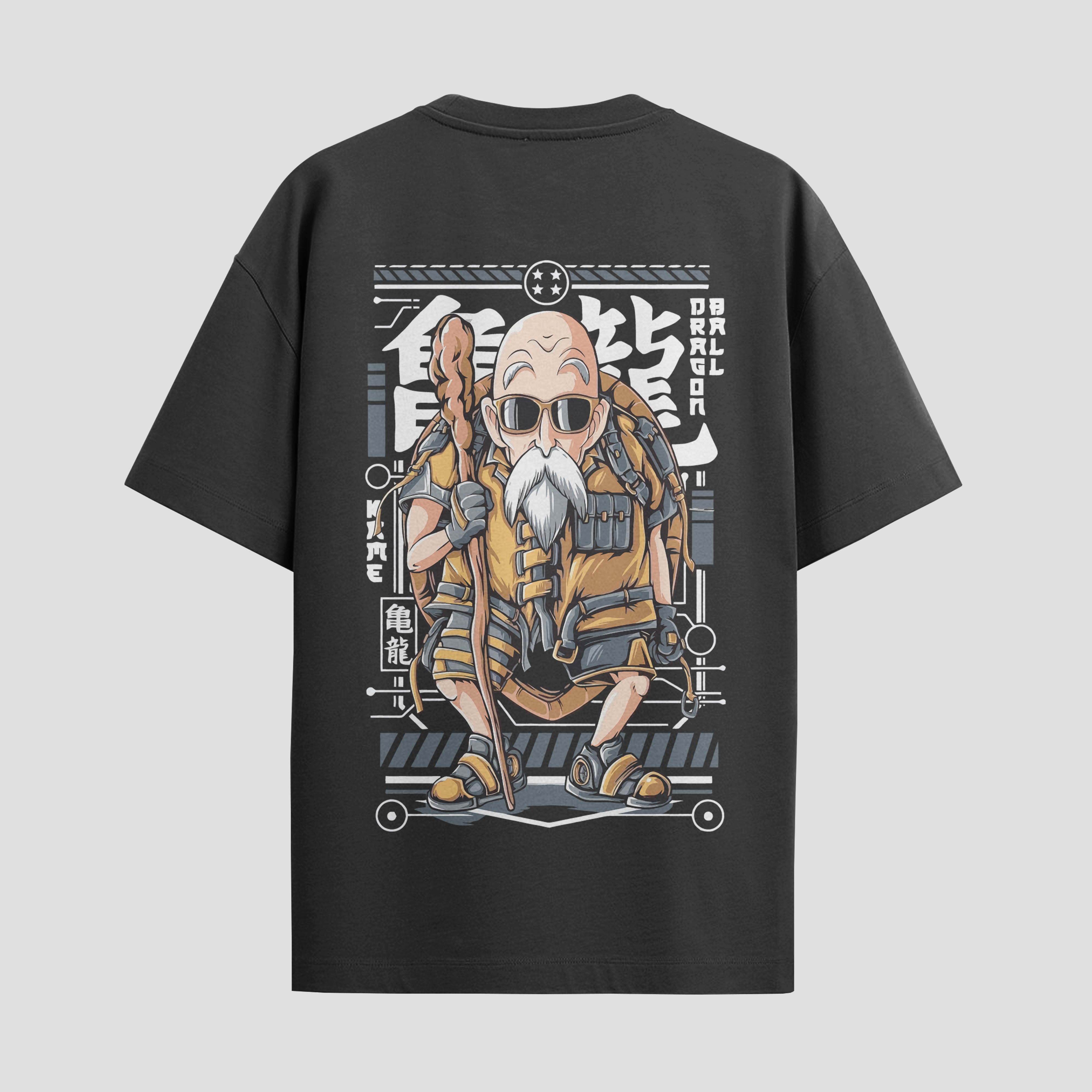 Playera urbana de anime y gaming ExtraLife MX, corte Standard Fit unisex ligero y transpirable en color Deep Black y Pure White, ropa de uso diario para gym y casual.