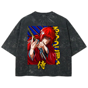 Playera streetwear premium de anime y gaming ExtraLife MX, corte boxy deluxe mineral wash heavyweight en color Acid Wash, moda urbana mexicana de culto.