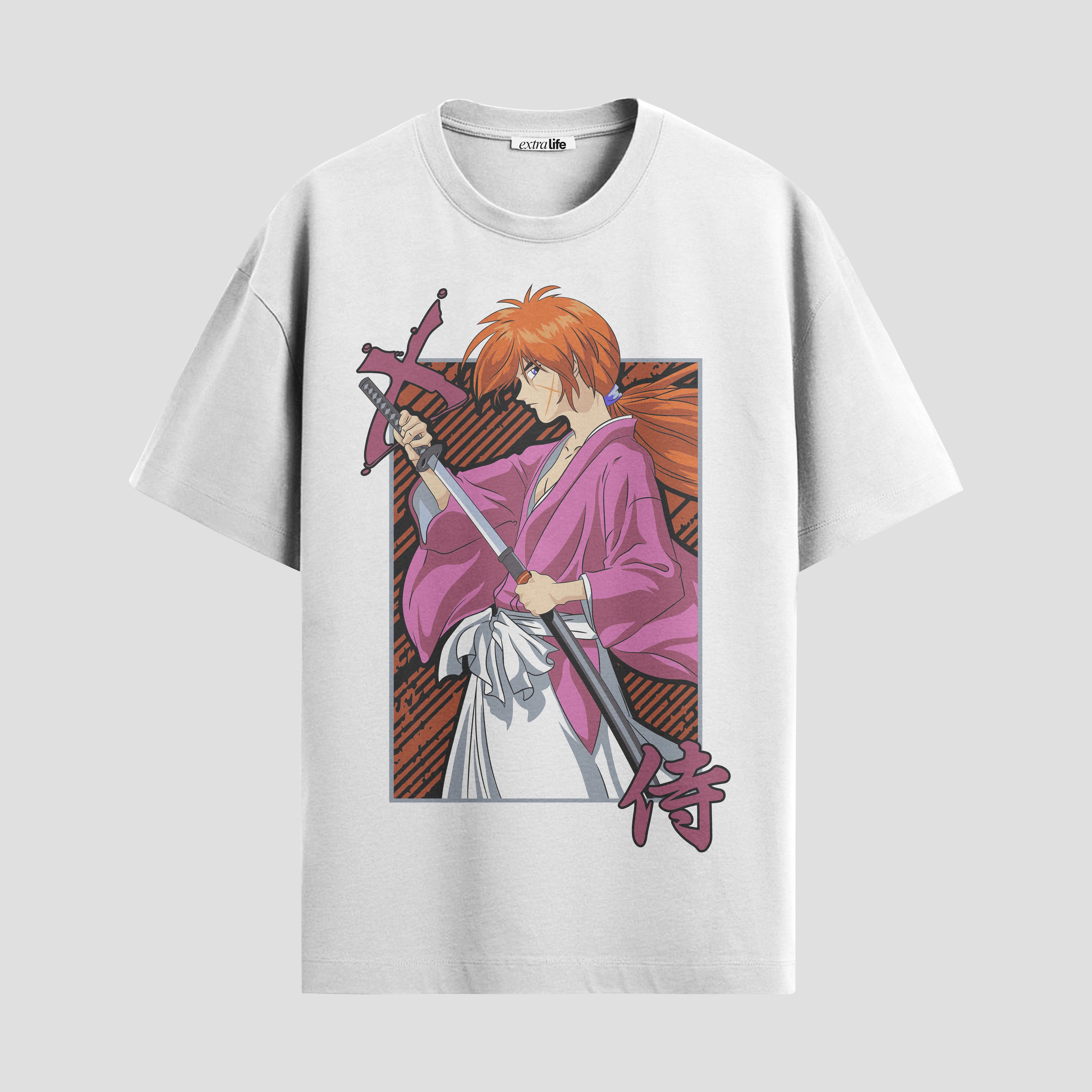 Playera urbana de anime y gaming ExtraLife MX, corte Standard Fit unisex ligero y transpirable en color Deep Black y Pure White, ropa de uso diario para gym y casual.