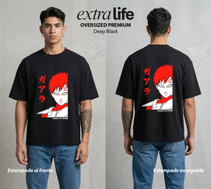 La Aldea Oculta | El Monstruo de la Arena #03726 - Playera Oversized Premium | Deep Black - Foto en modelo